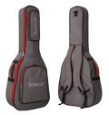 Gray guitar case with red accents and 'truecult' branding on a white background