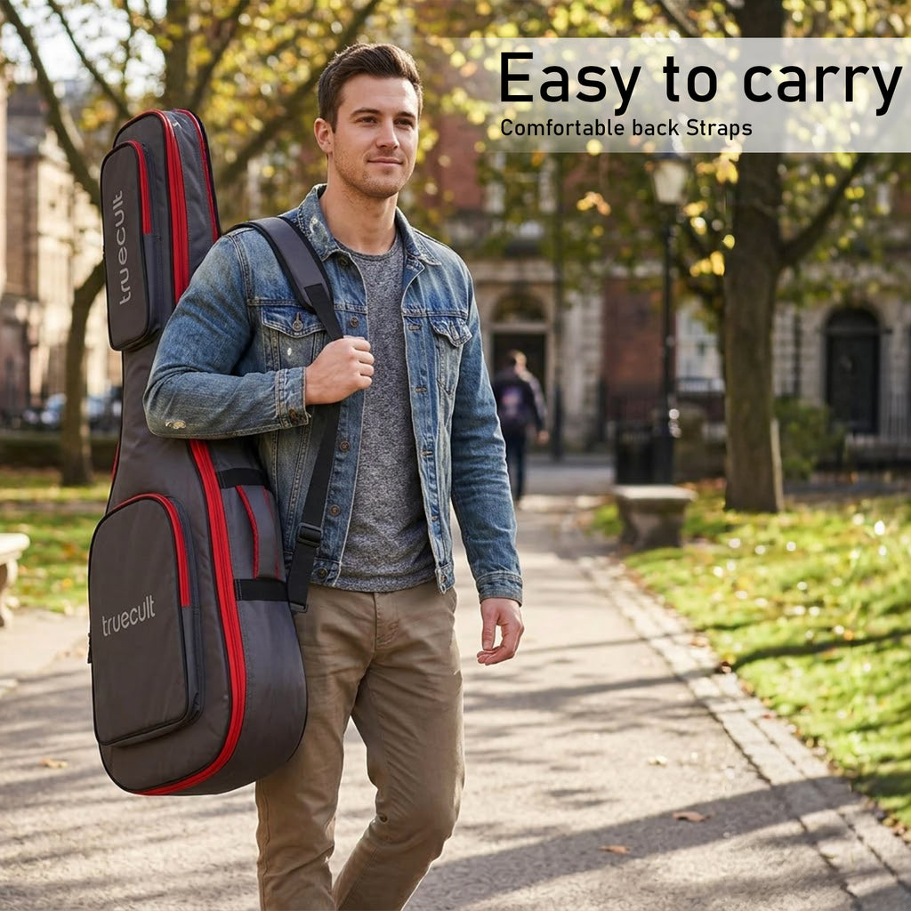 True Cult Acoustic Guitar Bag - 30mm Extra Thick Padding, Double Pocket