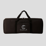 Black carrying case with 'truecult' logo on a white background