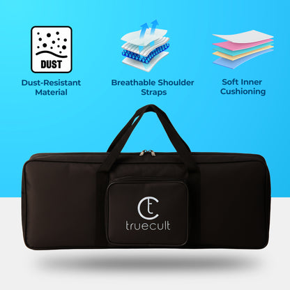 True Cult 37-Key Keyboard Bag (Black) – Padded & Protective for Yamaha/Casio