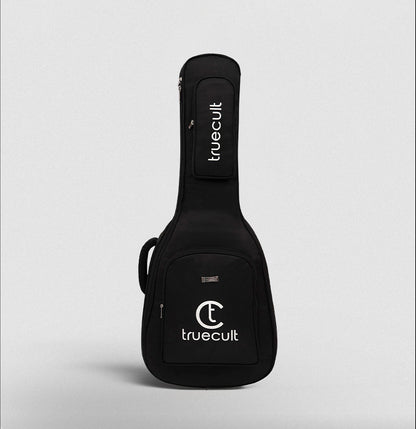 True Cult Acoustic Guitar Bag for 38-42" Guitar | Padded, Adjustable, Double Pocket Travel Gig Case | Black