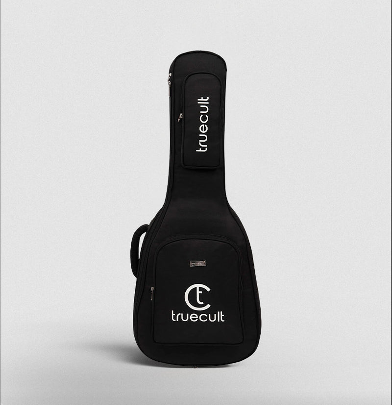 True Cult Acoustic Guitar Bag for 38-42" Guitar | Padded, Adjustable, Double Pocket Travel Gig Case | Black