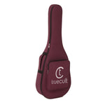 Maroon guitar case with 'truecult' logo on a white background Water-resistant acoustic guitar gig bag for yamaha kadence fender 