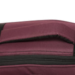 Close-up of a maroon suitcase with a black zipper on a white background Water-resistant acoustic guitar gig bag for yamaha kadence fender 