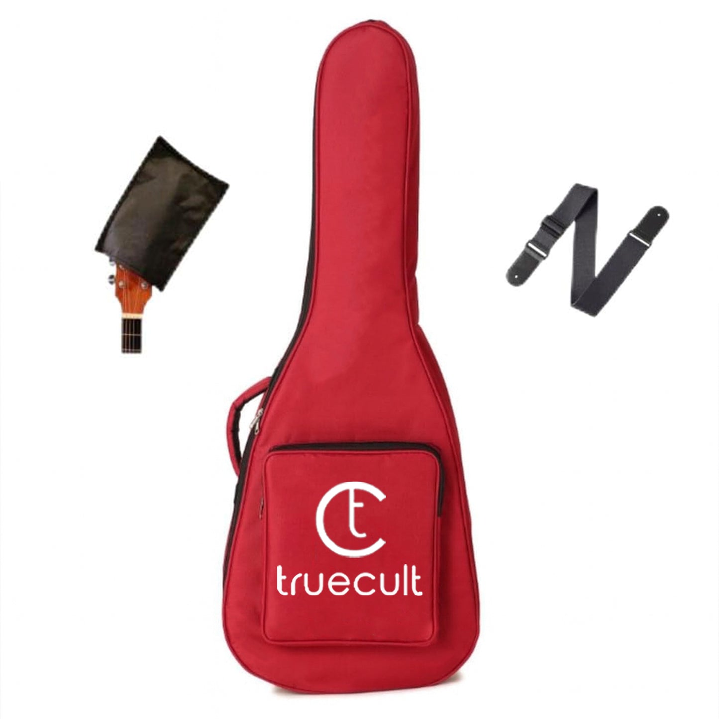 True Cult Acoustic Guitar Bag for 38-42" Guitar | Padded, Adjustable, Travel Gig Case | Red