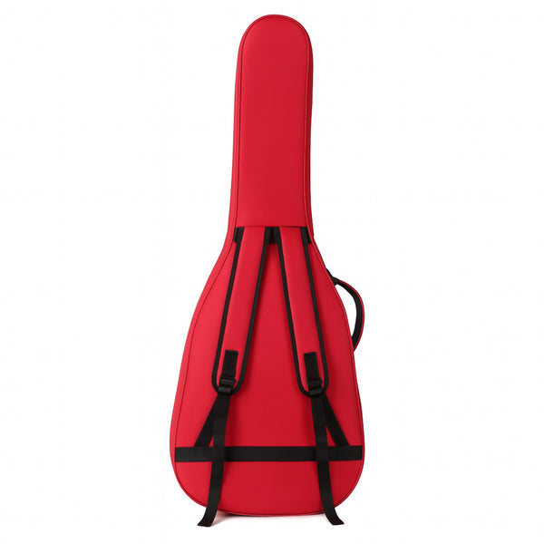 Red guitar case with black straps on a white background Water-resistant acoustic guitar gig bag for yamaha kadence fender 