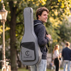 True Cult Padded Acoustic Guitar Case - Light Grey | Compatible with Yamaha, Fender, Ibanez, Cort, ESP, Epiphone, Kadence & More