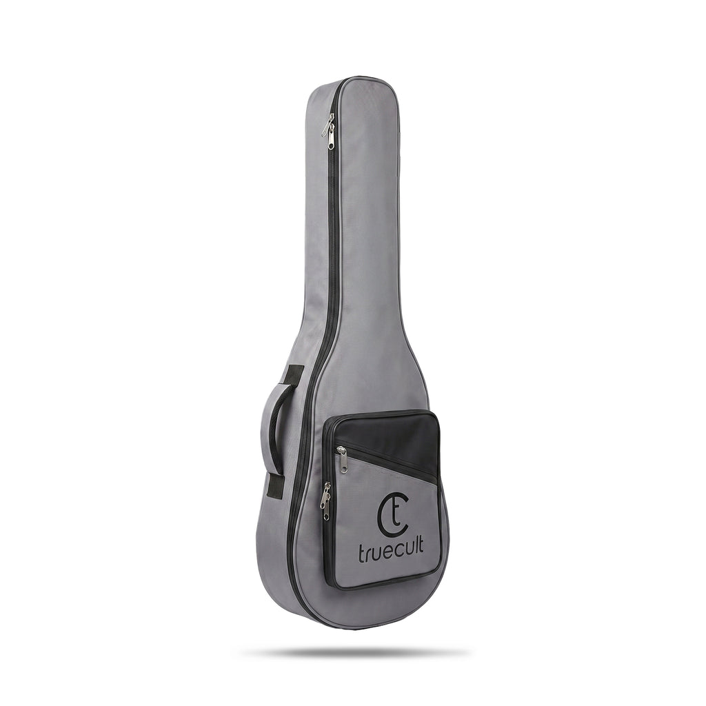 True Cult Padded Acoustic Guitar Case - Light Grey | Compatible with Yamaha, Fender, Ibanez, Cort, ESP, Epiphone, Kadence & More