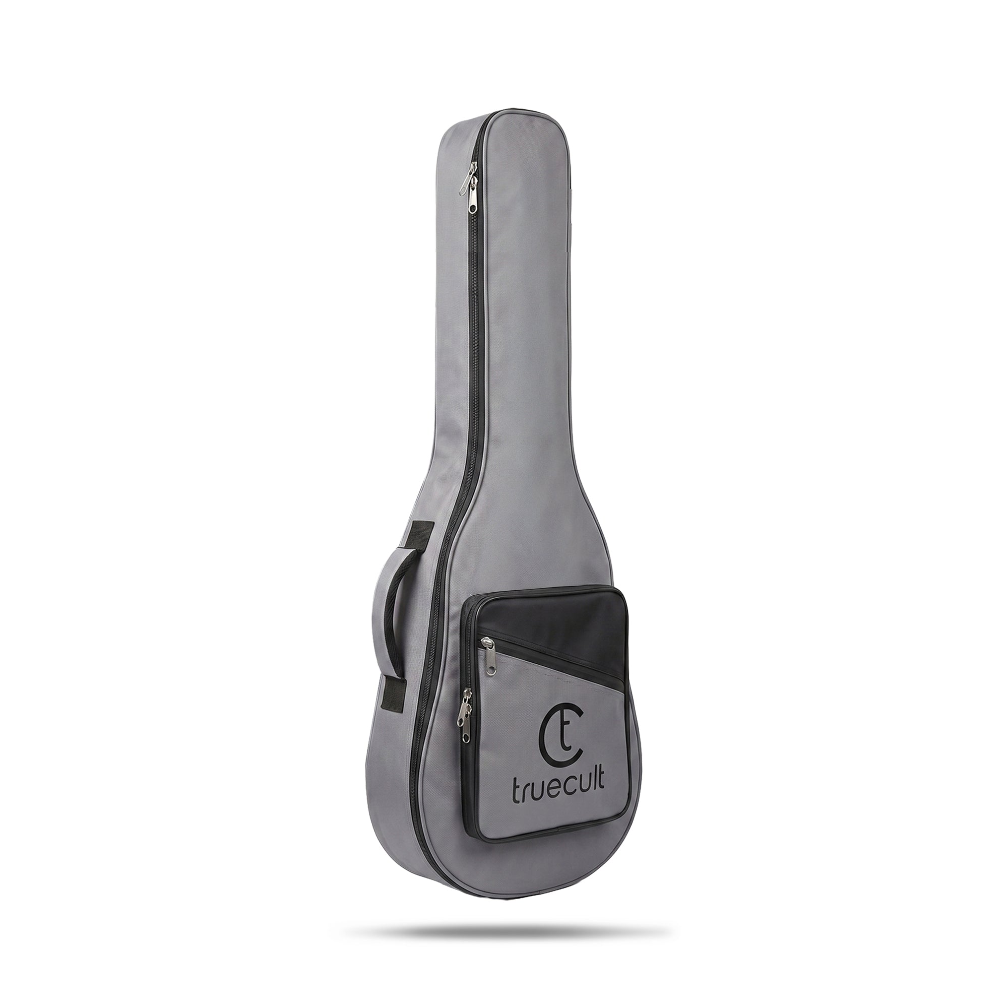 True Cult Padded Acoustic Guitar Case - Light Grey | Compatible with Yamaha, Fender, Ibanez, Cort, ESP, Epiphone, Kadence & More