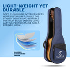 True Cult Padded Acoustic Guitar Bag – Navy Blue | Fits Yamaha, Fender, Ibanez, Cort, ESP, Epiphone, Kadence & More