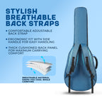 True Cult Padded Acoustic Guitar Bag – T-Blue | Fits Yamaha, Fender, Ibanez, Cort, ESP, Epiphone, Kadence & More