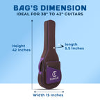 True Cult Padded Acoustic Guitar Bag – Coffee | Fits Yamaha, Fender, Ibanez, Cort, ESP, Epiphone, Kadence & More