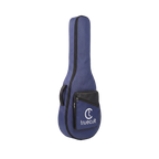 A navy blue ukulele gig bag with black trim and a front pocket featuring the white 'truecult' logo, shown on a plain white background.