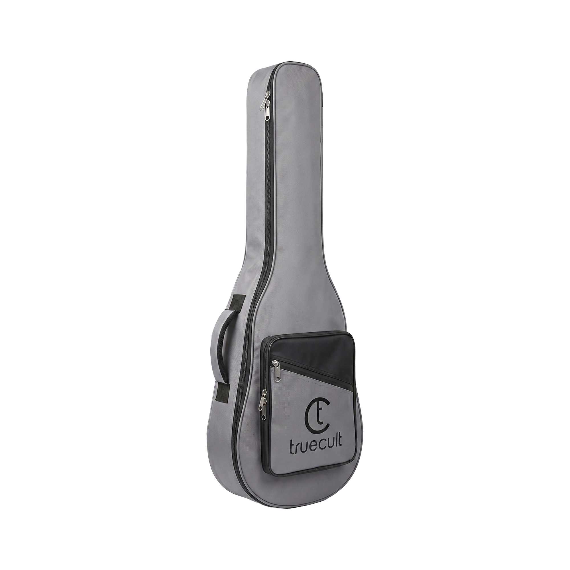 True Cult Padded Acoustic Guitar Case - Light Grey | Compatible with Yamaha, Fender, Ibanez, Cort, ESP, Epiphone, Kadence & More