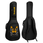 True Cult Acoustic Guitar Gig Bag - 30mm Extra Thick Padding, Double Pocket (Black-Sunflower)