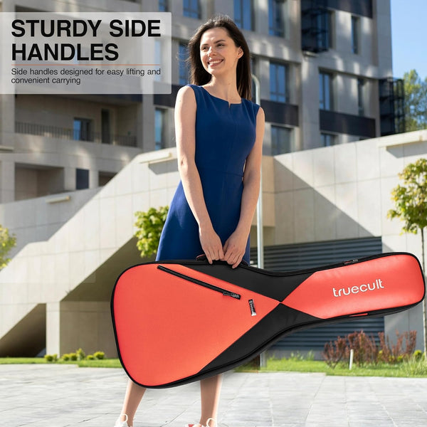 True Cult Padded Electric Guitar Bag – Orange | Fits Yamaha, Fender, Ibanez, Cort, ESP, Epiphone, Kadence