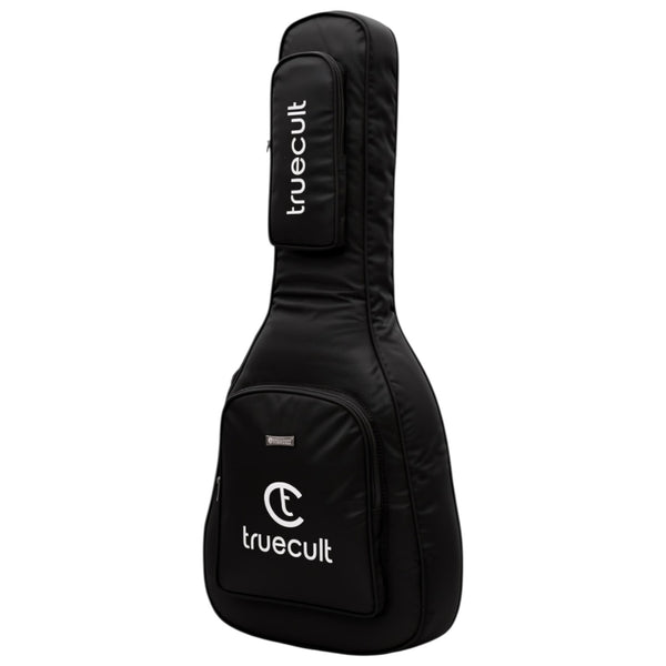 True Cult Acoustic Guitar Gig Bag - 30mm Extra Thick Padding, Double Pocket (Black)