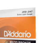 D'Addario EJ10 Acoustic Guitar Strings - Extra Light 10-47 Gauge Bronze Wound