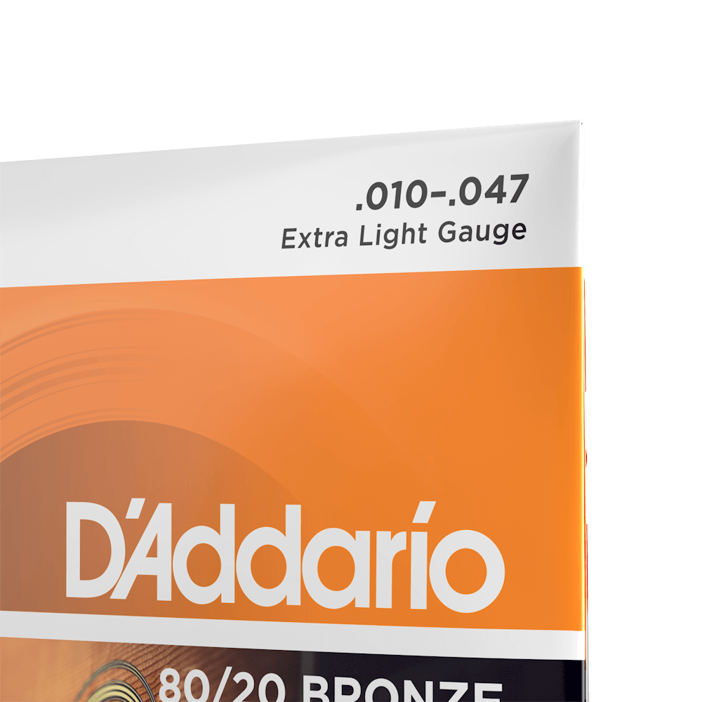 D'Addario EJ10 Acoustic Guitar Strings - Extra Light 10-47 Gauge Bronze Wound