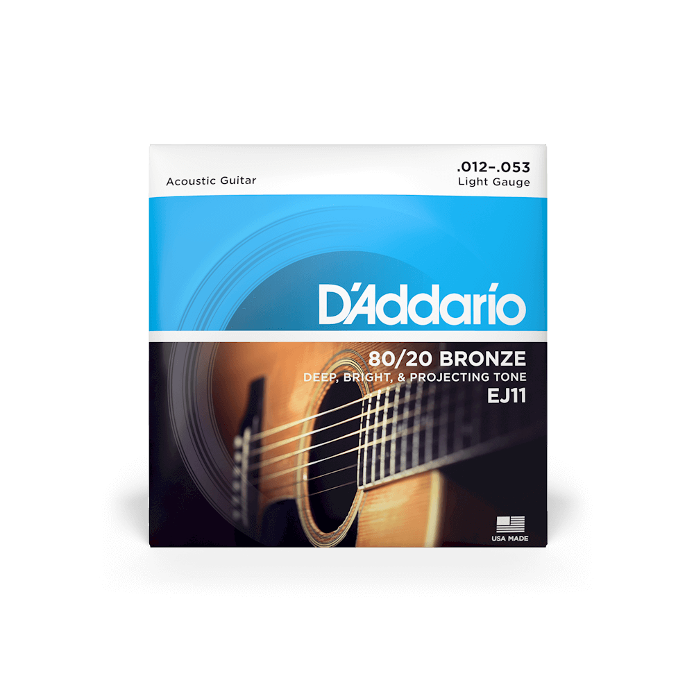 D'Addario EJ11 Acoustic Guitar Strings - Regular Light 12-53 Gauge Bronze Wound