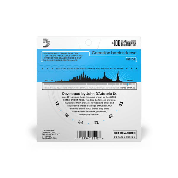 D'Addario EJ11 | 12-53 Regular Light Acoustic Guitar Strings