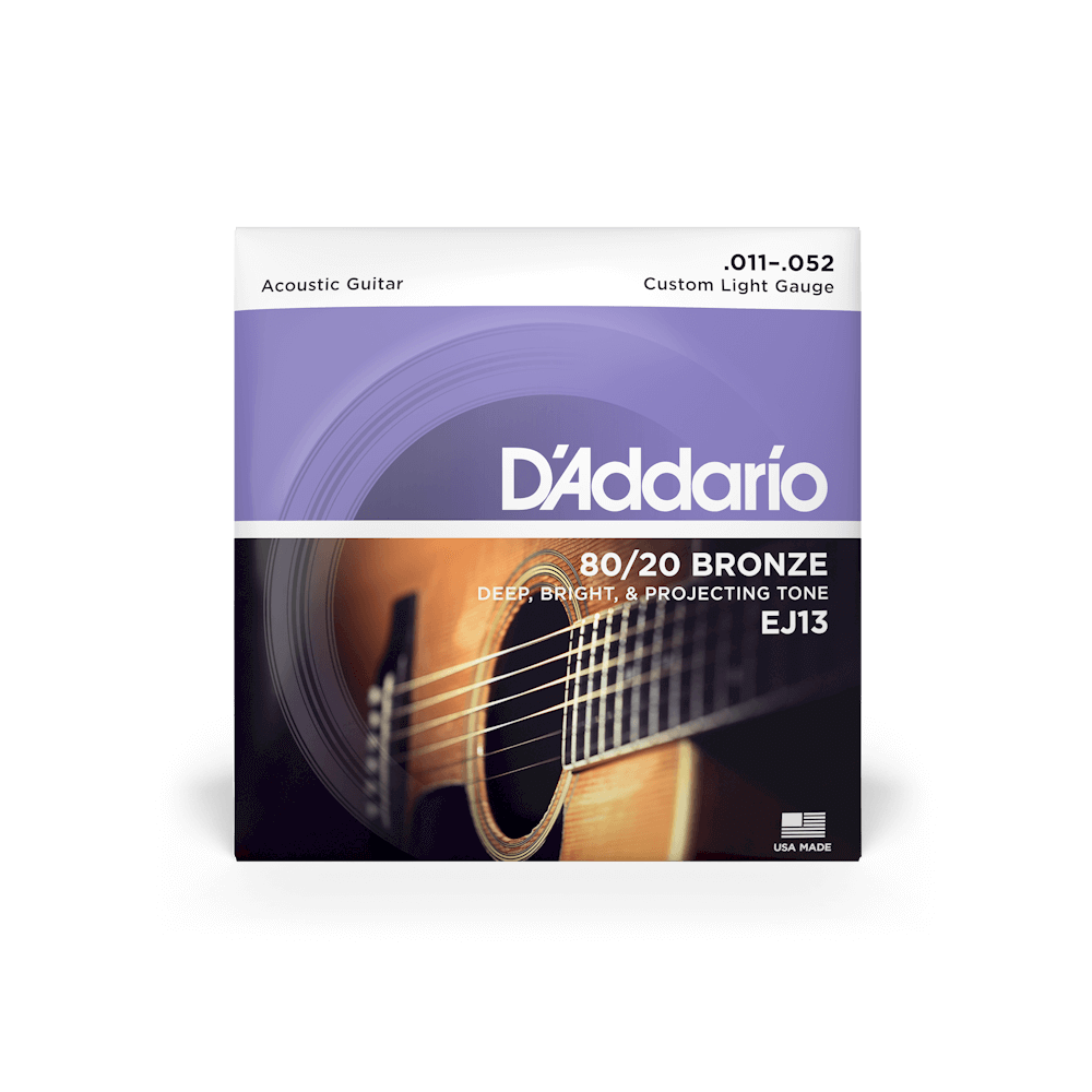 D'Addario EJ13 | 11-52 Custom Light Acoustic Guitar Strings