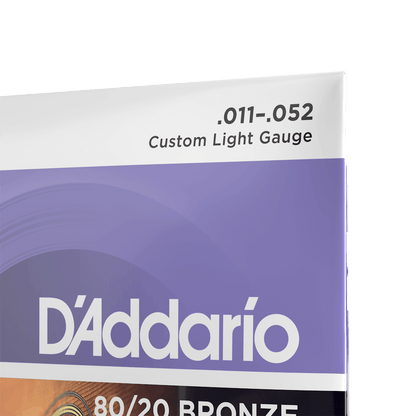 D'Addario EJ13 | 11-52 Custom Light Acoustic Guitar Strings