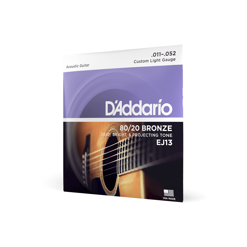 D'Addario EJ13 | 11-52 Custom Light Acoustic Guitar Strings