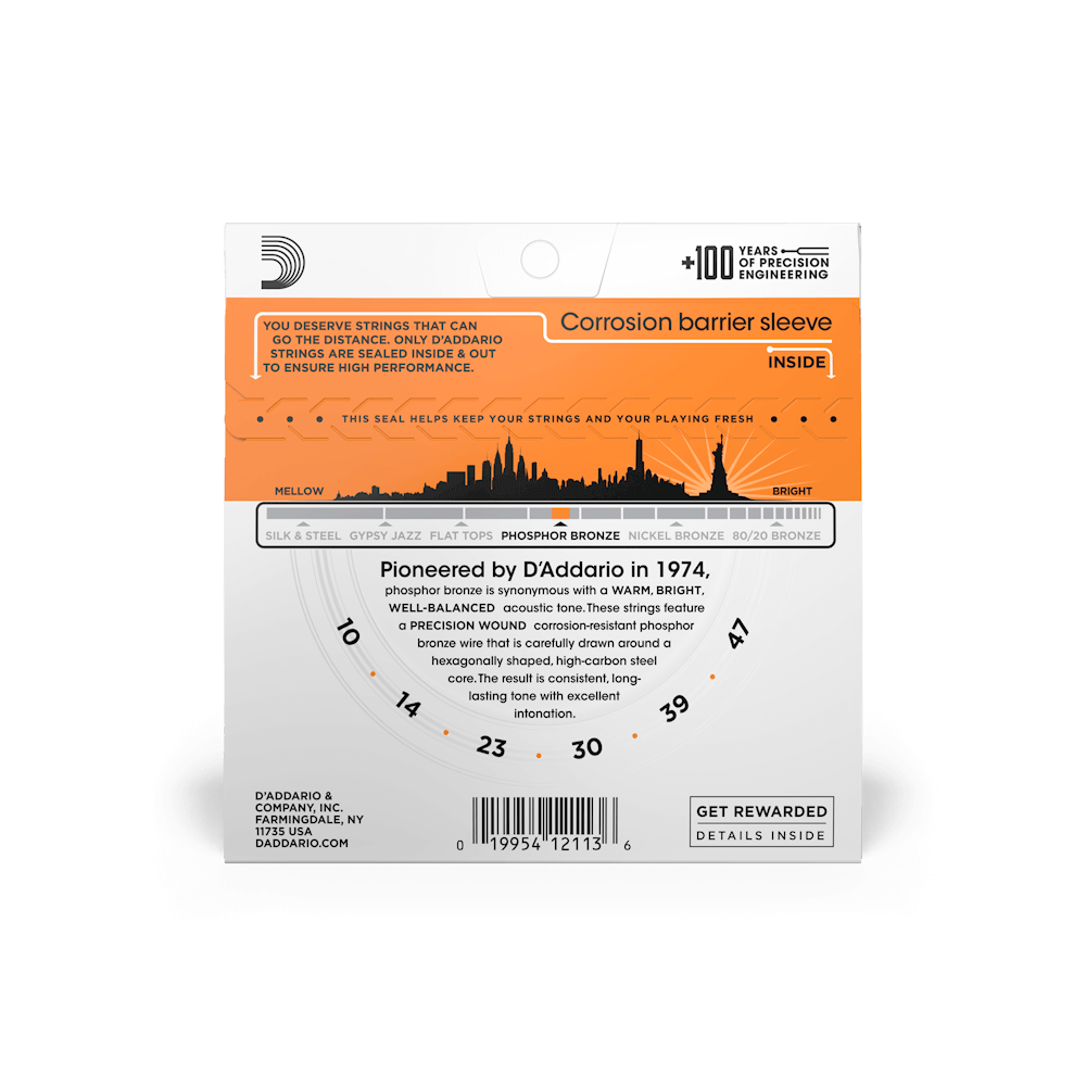 D'Addario EJ15 | 10-47 Extra Light Acoustic Guitar Strings