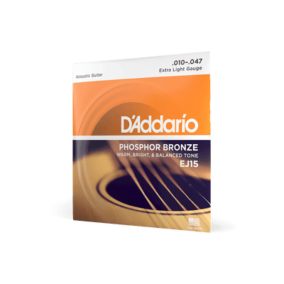 D'Addario EJ15 Phosphor Bronze Acoustic Guitar Strings - Extra Light 10-47
