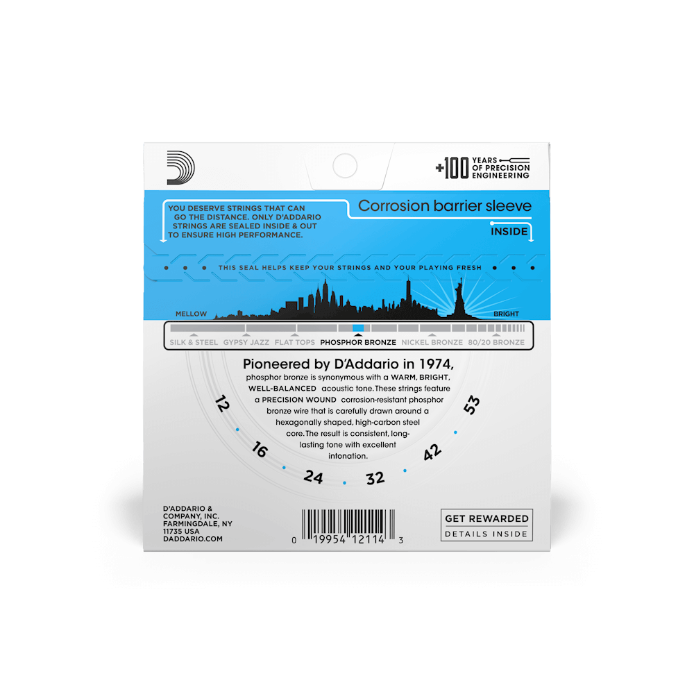 D'Addario EJ16 | 12-53 Light Acoustic Guitar Strings