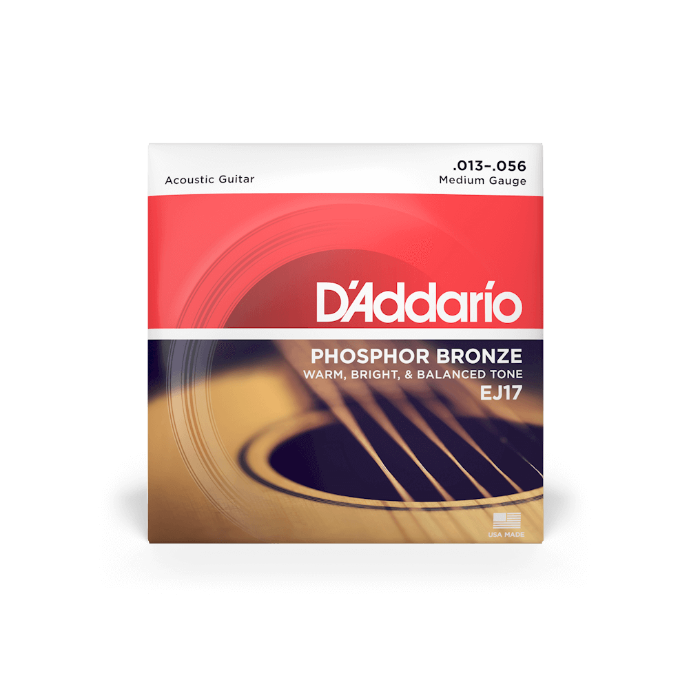 D'Addario EJ17 Phosphor Bronze Acoustic Guitar Strings - Medium 13-56 Gauge
