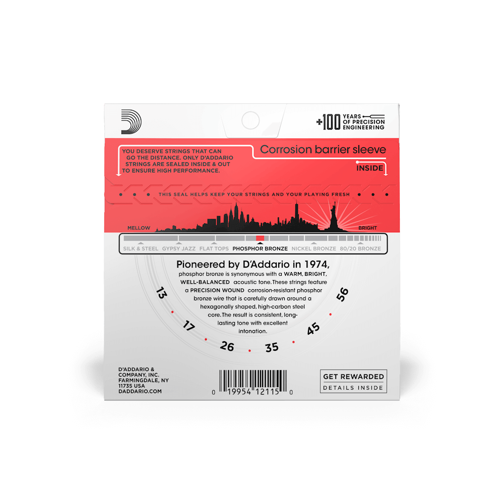 D'Addario EJ17 | 13-56 Medium Acoustic Guitar Strings