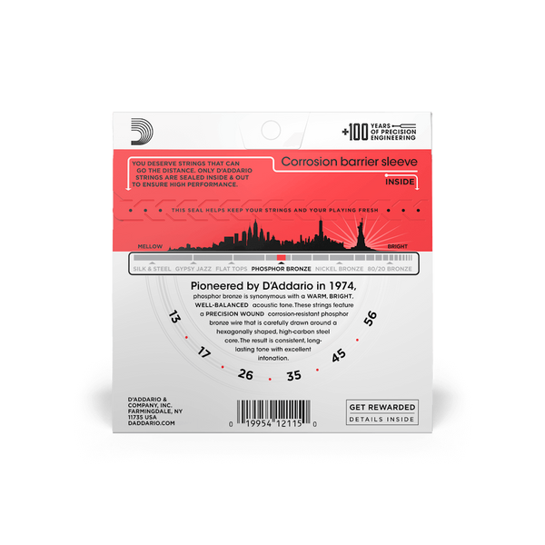 D'Addario EJ17 | 13-56 Medium Acoustic Guitar Strings