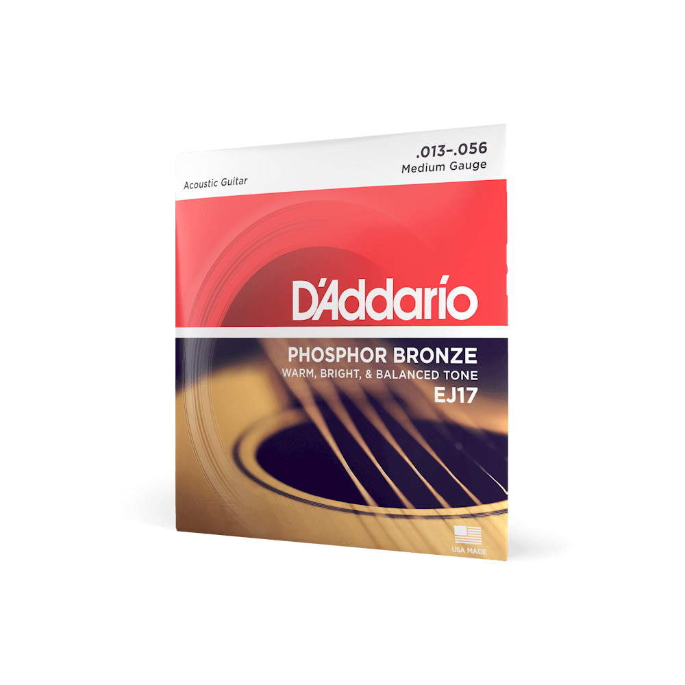 D'Addario EJ17 Phosphor Bronze Acoustic Guitar Strings - Medium 13-56 Gauge
