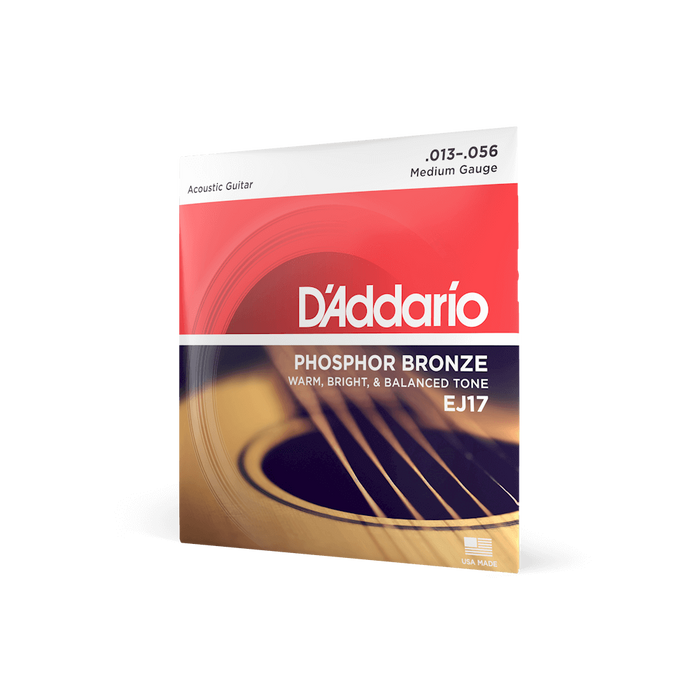D'Addario EJ17 Phosphor Bronze Acoustic Guitar Strings - Medium 13-56 Gauge