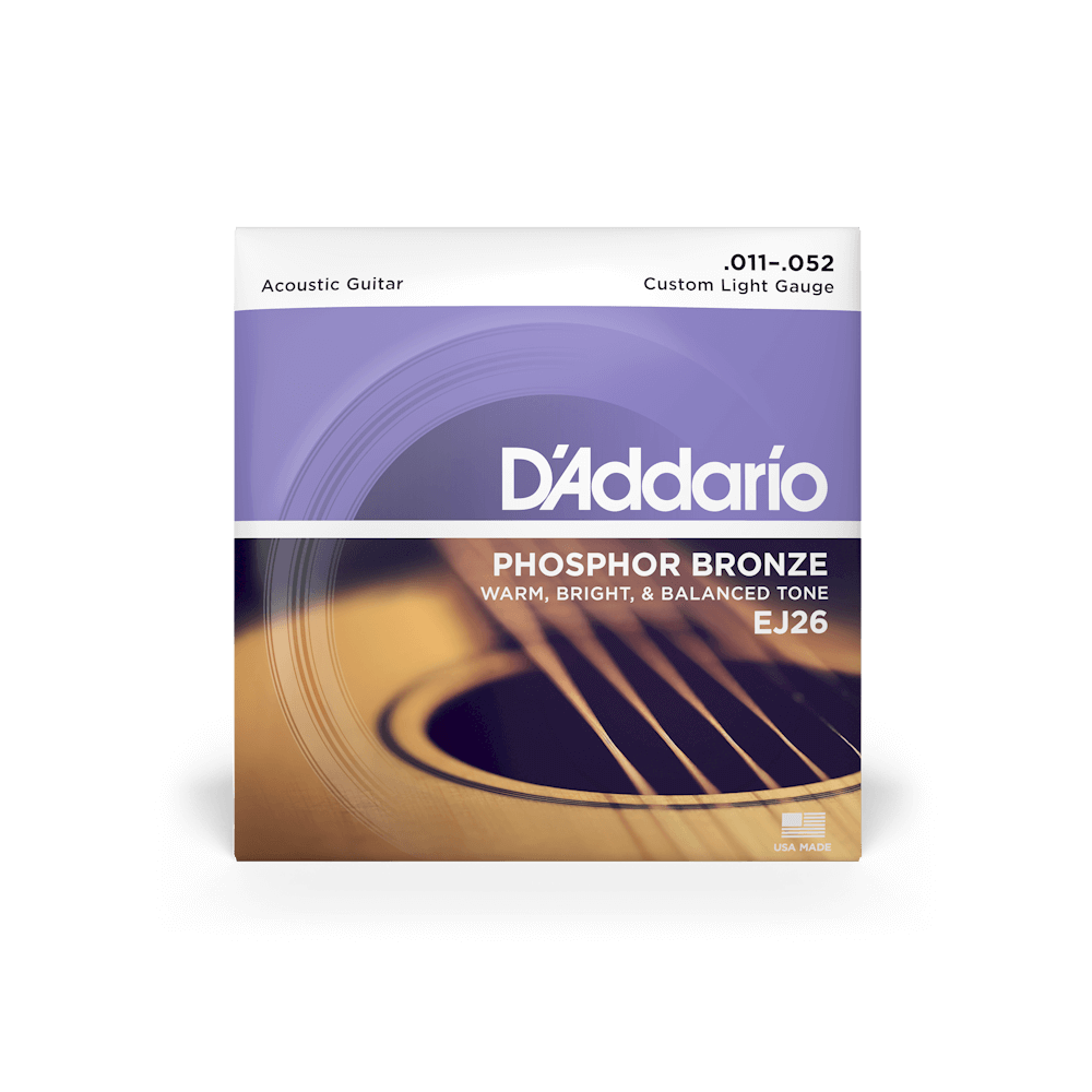 D'Addario EJ26 Phosphor Bronze Custom Light Acoustic Strings - 11-52 Gauge