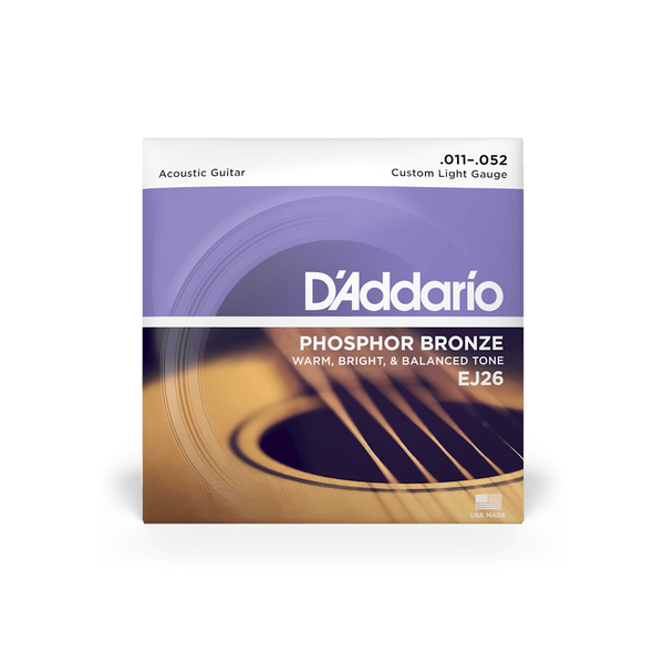D'Addario EJ26 | 11-52 Custom Light Acoustic Guitar Strings