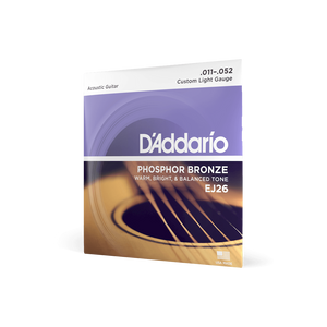 D'Addario EJ26 | 11-52 Custom Light Acoustic Guitar Strings