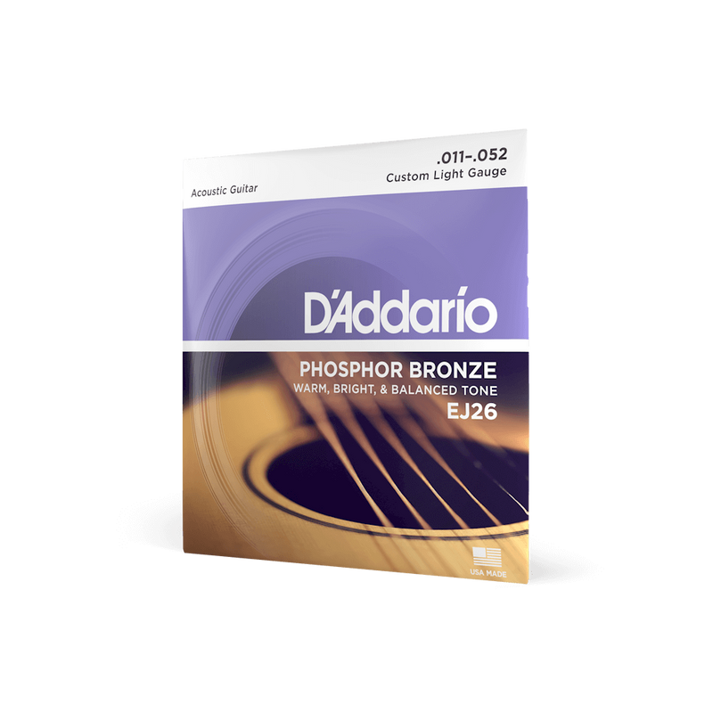 D'Addario EJ26 | 11-52 Custom Light Acoustic Guitar Strings
