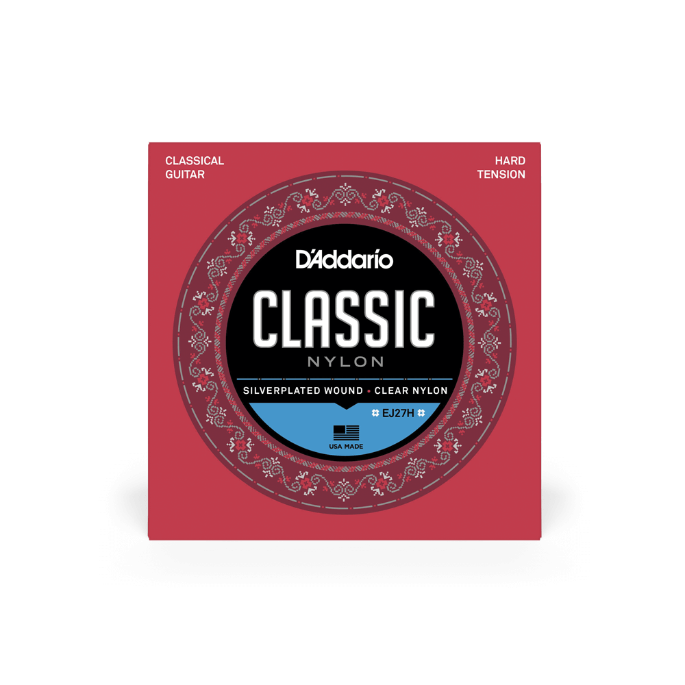 D'Addario EJ27H Classical Guitar Strings - Hard Tension Nylon for Students