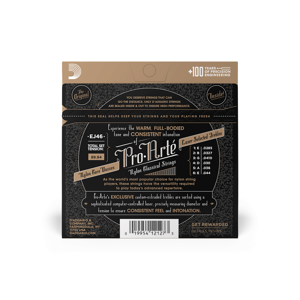 D'Addario EJ46 Pro-Arte Classical Guitar Strings - Hard Tension Nylon