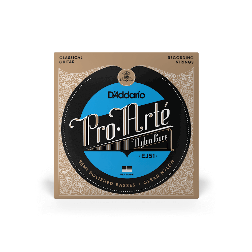 D'Addario EJ51 | Hard Tension Nylon with Polished Basses Classical Guitar Strings