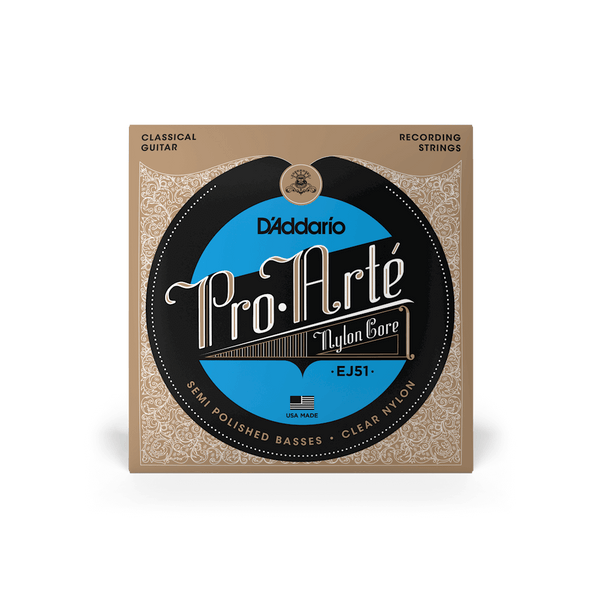 D'Addario EJ51 | Hard Tension Nylon with Polished Basses Classical Guitar Strings