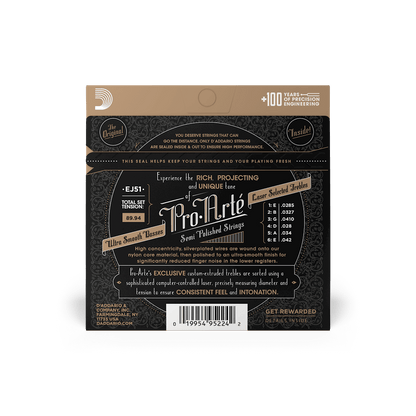 D'Addario EJ51 | Hard Tension Nylon with Polished Basses Classical Guitar Strings