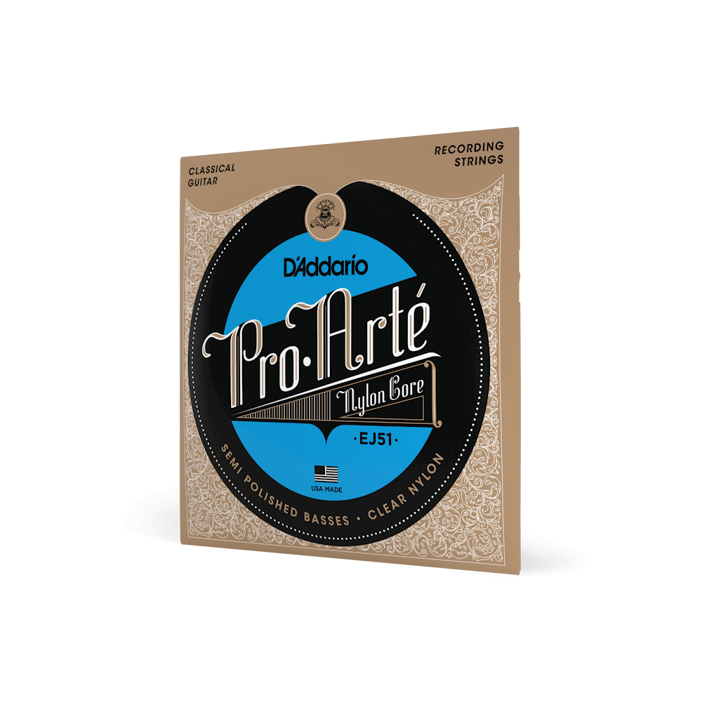 D'Addario EJ51 Pro-Arte Classical Strings - Hard Tension Nylon Polished Bass