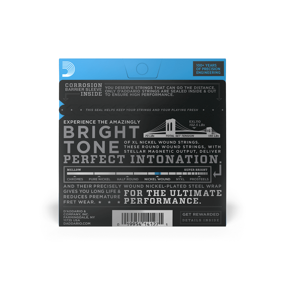 D'Addario EXL110 Nickel Wound Electric Guitar Strings - Regular Light 10-46