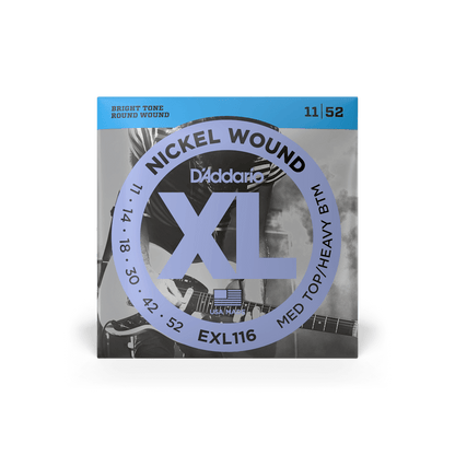 D'Addario EXL116 | 11-52 Medium Top/Heavy Bottom Electric Guitar Strings