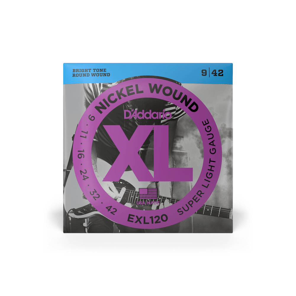 D'Addario EXL120 Nickel Wound Electric Guitar Strings - Super Light 9-42