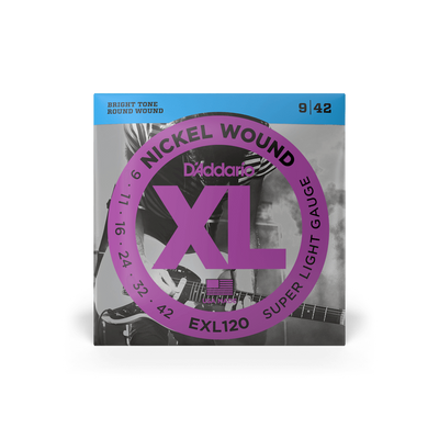 D'Addario EXL120 Nickel Wound Electric Guitar Strings - Super Light 9-42